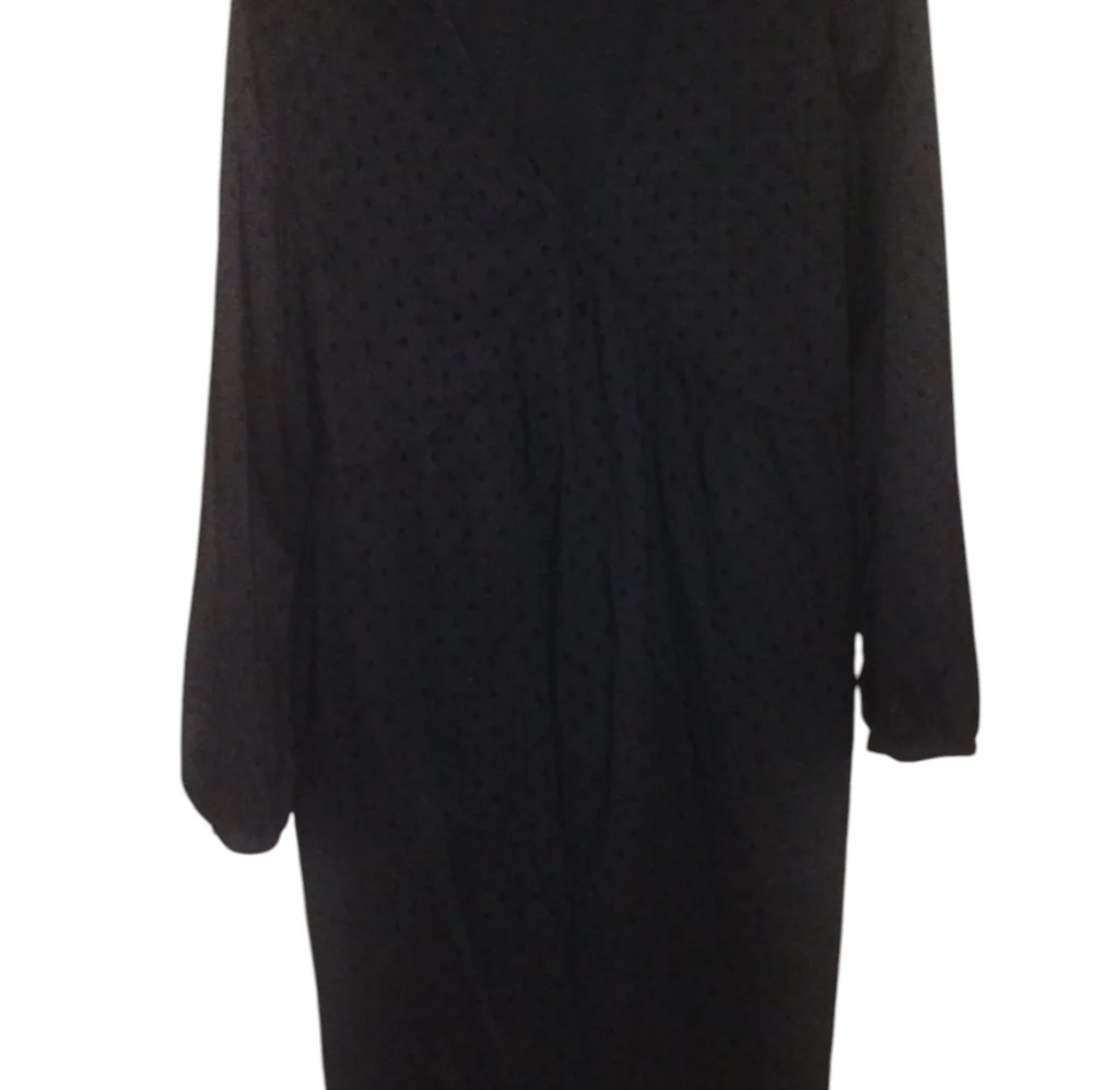 Old Navy Womens Black Eyelet Long Sleeve Peasant Dress Size L Tall - Picture 3 of 7